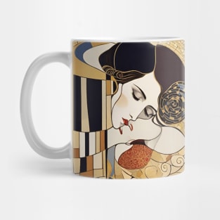 Gustav Klimt's The Kiss: Inspired Romantic Illustration Mug